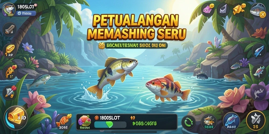 Gameplay 180SLOT yang mendebarkan saat memancing ikan besar.