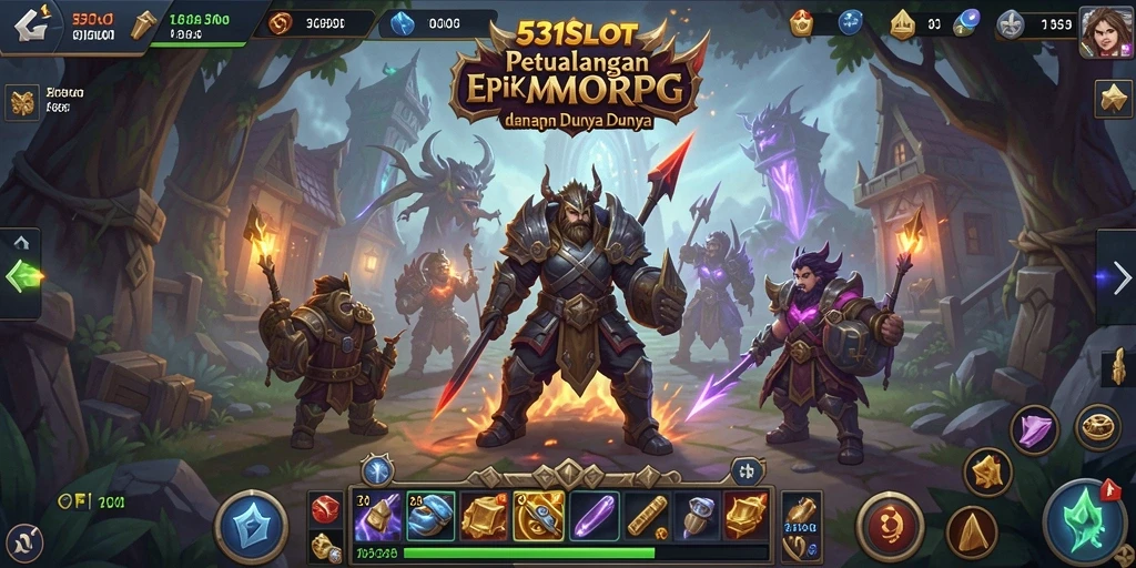 Tampilan inti gameplay dalam petualangan MMORPG 531SLOT.