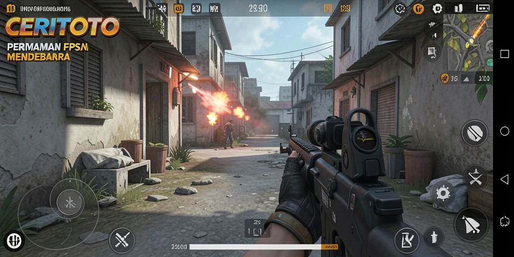 Tampilan gameplay yang mendebarkan di CERITOTO dengan aksi penuh adrenalin.