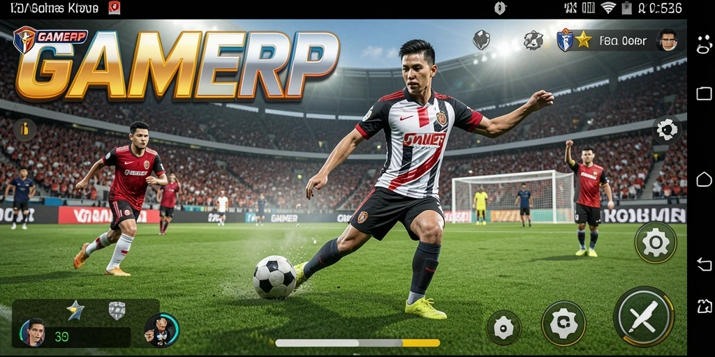 Tampilan gameplay GAMERP yang menarik dan seru saat bertanding.