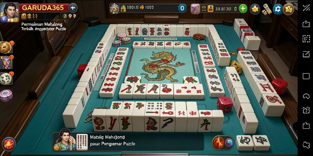 Tampilan gameplay GARUDA365 yang seru dan menantang dalam permainan Mahjong.