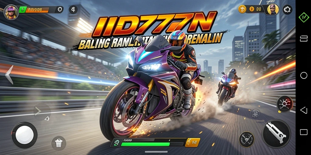 Screenshot ID777 menampilkan aksi balapan motor yang seru dan mengasyikkan.