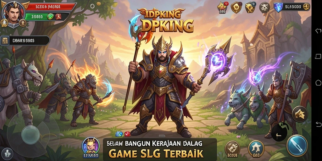 Tampilan gameplay menarik di IDPKING dengan strategi membangun kerajaan.