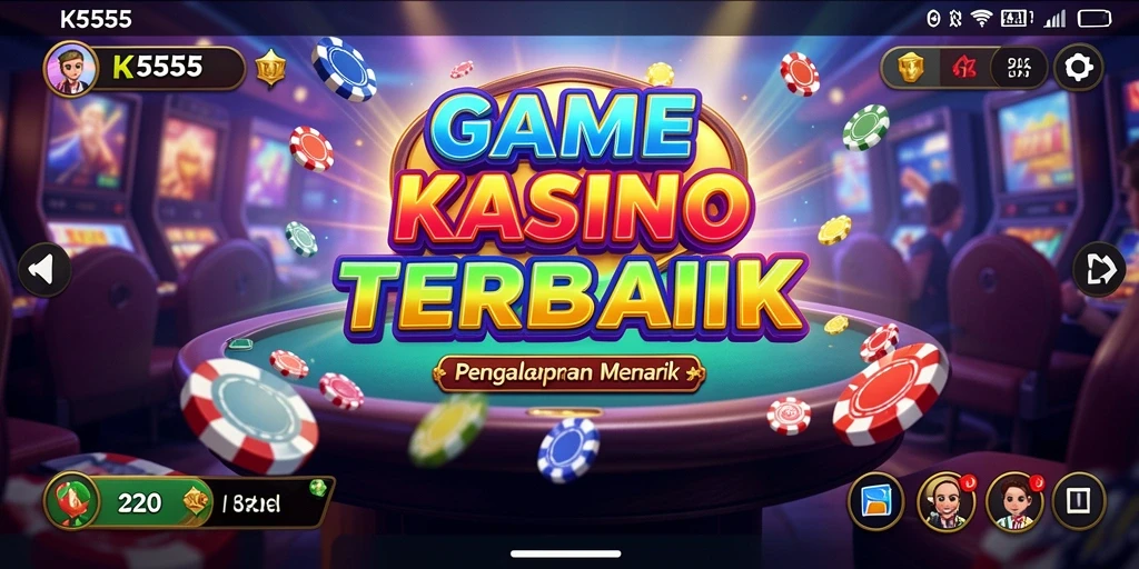 Tampilan gameplay K5555 yang menakjubkan dengan fitur kasino.