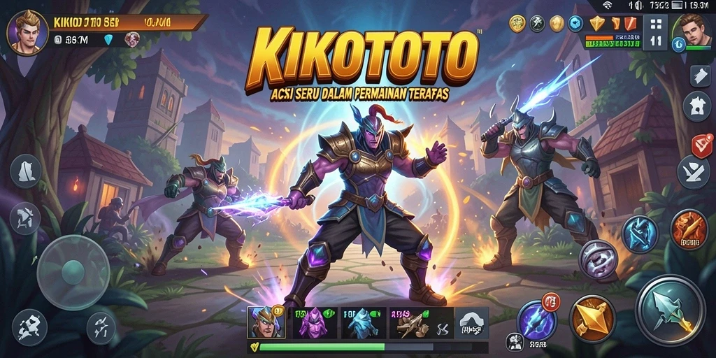 Screenshot KIKOTOTO menampilkan aksi intens di arena pertempuran.
