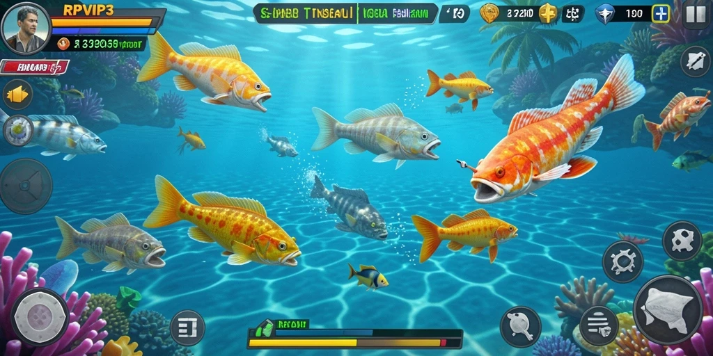 Tampilan gameplay seru menembak ikan di RPVIP3.